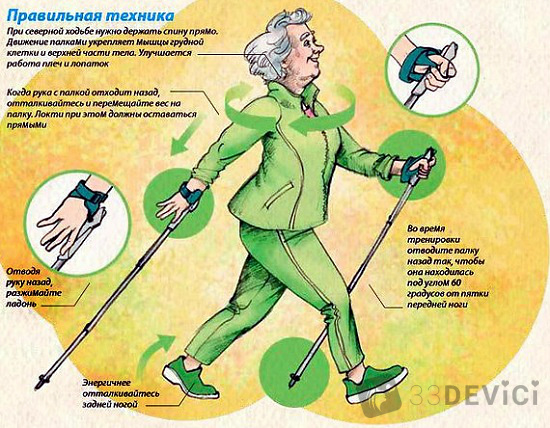 скандинавская ходьба с палками техника ходьбы