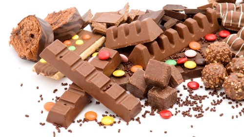 Шоколадные конфеты, батончики и леденцы