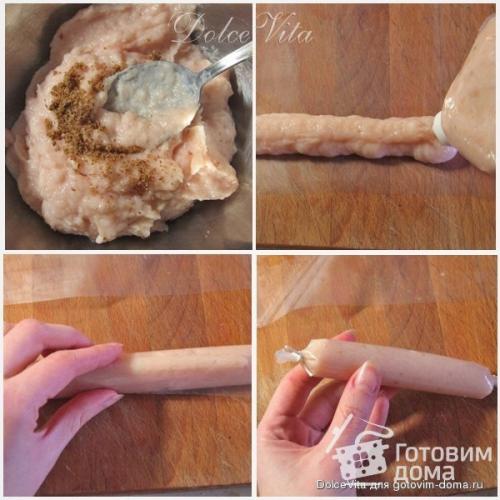 Рецепт домашних сосисок из курицы. Домашние куриные сосиски