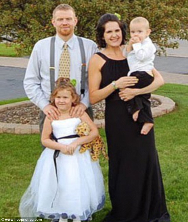 Happy family: The couple and their two children now approach their eating from a different perspective and enjoy eating fruits and vegetables instead of chips and sugary foods