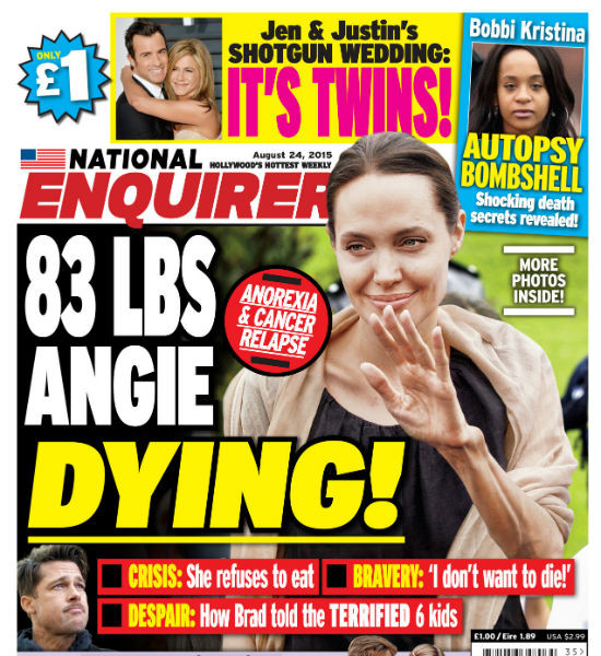 Шок! Анджелина Джоли весит 37 кг! 