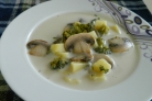 Сырный суп с шампиньонами и брокколи