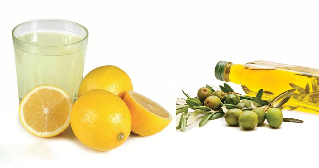 Сок лимона и оливковое масло