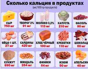 Продукты содержащие кальций 