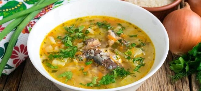 рыбный суп из сайры