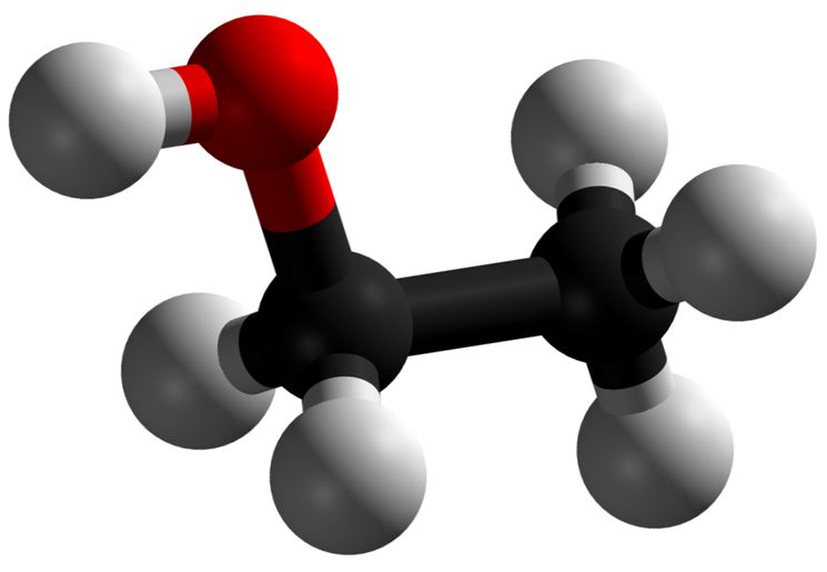 Молекула этанола - этиловый спирт